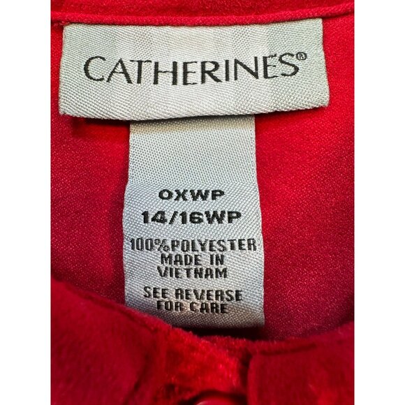 Catherines Womens Button-Up Top Shirt Blouse 14/16WP Petite Red Holiday Christma - Picture 2 of 9